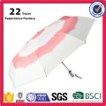 Cadeaux d&#39;entreprise coréens pliables automatiques de mode 3 rose parapluie de rose pour la publicité sexy de dames